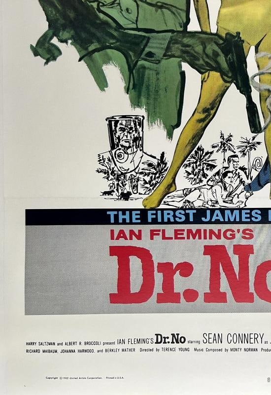 Original Vintage Movie Poster JAMES BOND DR. NO Re-Release 1980 R1980 Connery OL - 4