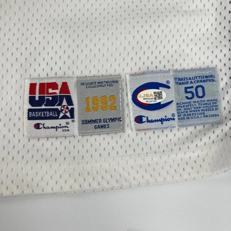1992 Karl Malone Signed Game Issued Team USA Olympics Jersey MEARS COA & JSA - 5