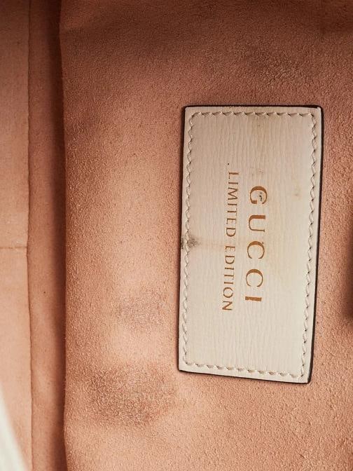 Gucci White/Beige Leather/Snakeskin 1955 Horsebit Shoulder Bag - 10