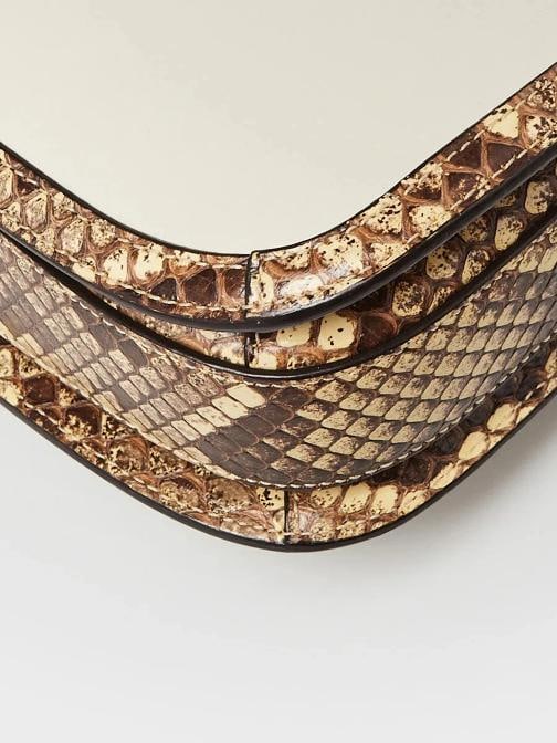 Gucci White/Beige Leather/Snakeskin 1955 Horsebit Shoulder Bag - 4