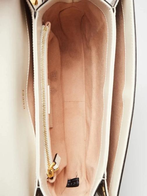 Gucci White/Beige Leather/Snakeskin 1955 Horsebit Shoulder Bag - 7