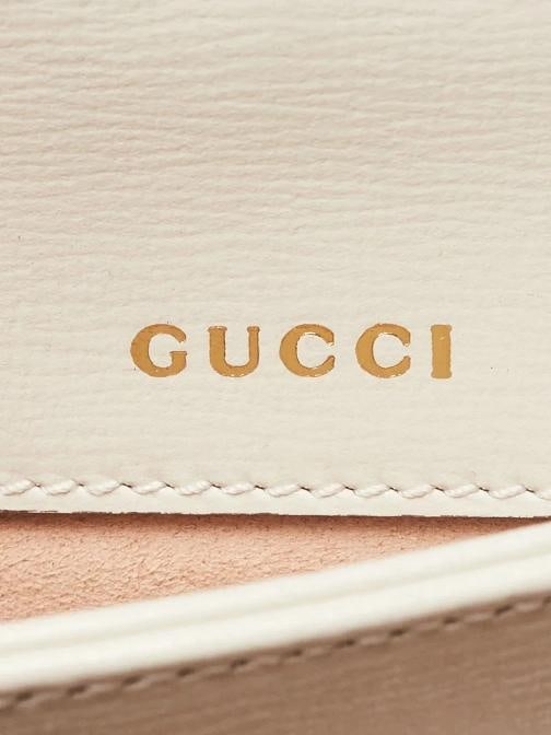 Gucci White/Beige Leather/Snakeskin 1955 Horsebit Shoulder Bag - 8