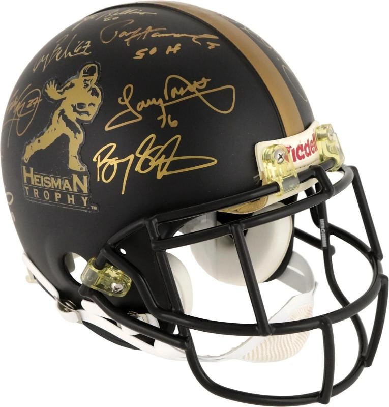 Heisman Trophy Winners Signed Full Size Helmet 18 Sigs PSA DNA COA: Sport: Football,Signed: Yes,Autograph Authentication: Professional Sports Authenticator (PSA),Original/Reprint: Original,Product: Helmet,Country of Origin: United States