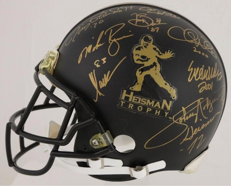 Heisman Trophy Winners Signed Full Size Helmet 18 Sigs PSA DNA COA - 6