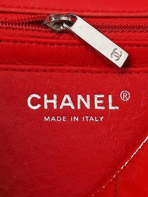 Chanel Red Chevron Quilted Patent Leather Classic Rectangular Mini Flap Bag - 7