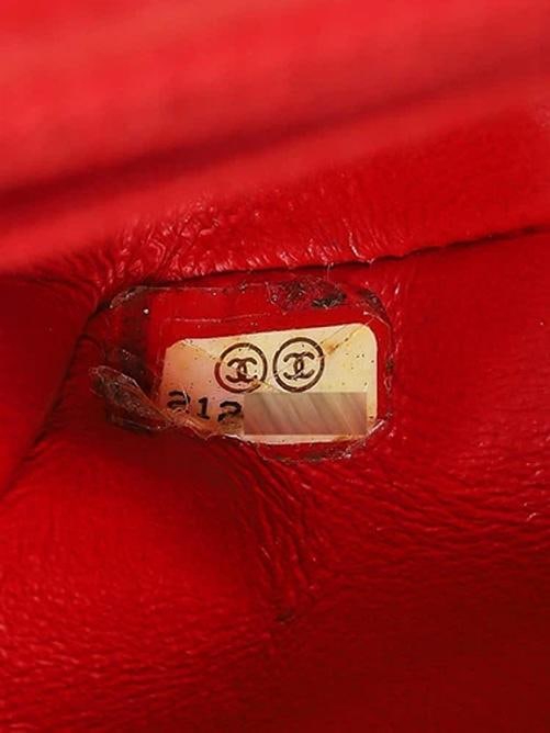 Chanel Red Chevron Quilted Patent Leather Classic Rectangular Mini Flap Bag - 9