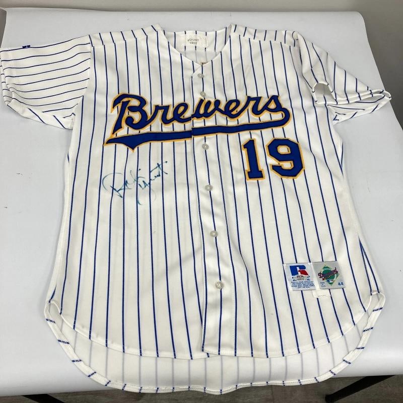 Robin Yount Signed 1992 Game Issued Milwaukee Brewers Jersey PSA DNA & MEARS COA - 2