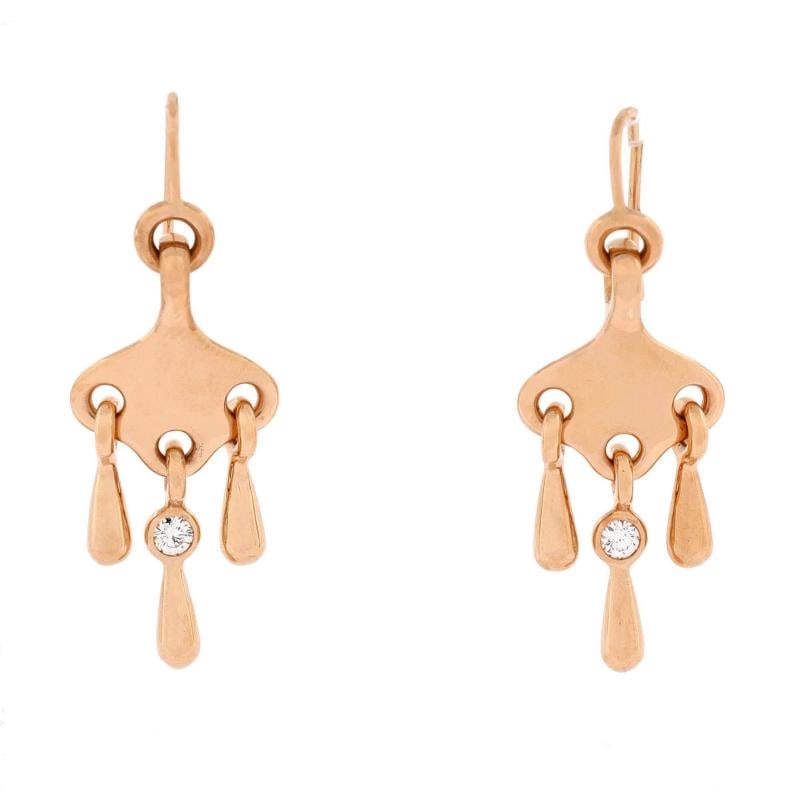Hermes Filet d'Or Earrings 18K Rose Gold and Diamond: Condition: Pre-owned - Good,Brand: Hermes,Main Stone: Unknown,Metal: 18K Rose Gold,Metal Purity: 18K,Style: Earrings,Type: Earrings,Color: Rose Gold,Material: Unknown