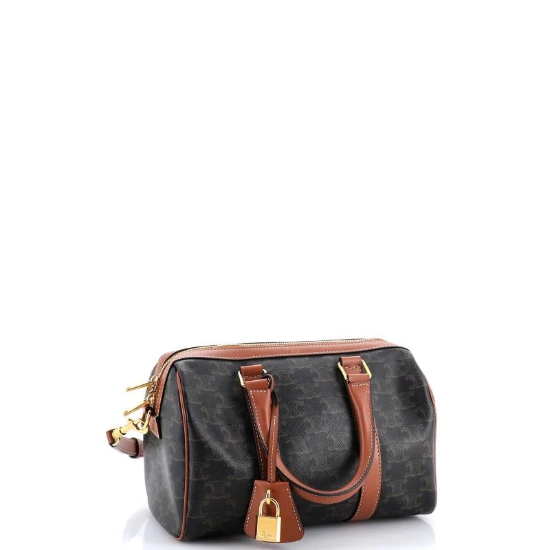 Celine Boston Bag Triomphe Coated Canvas Medium - 2