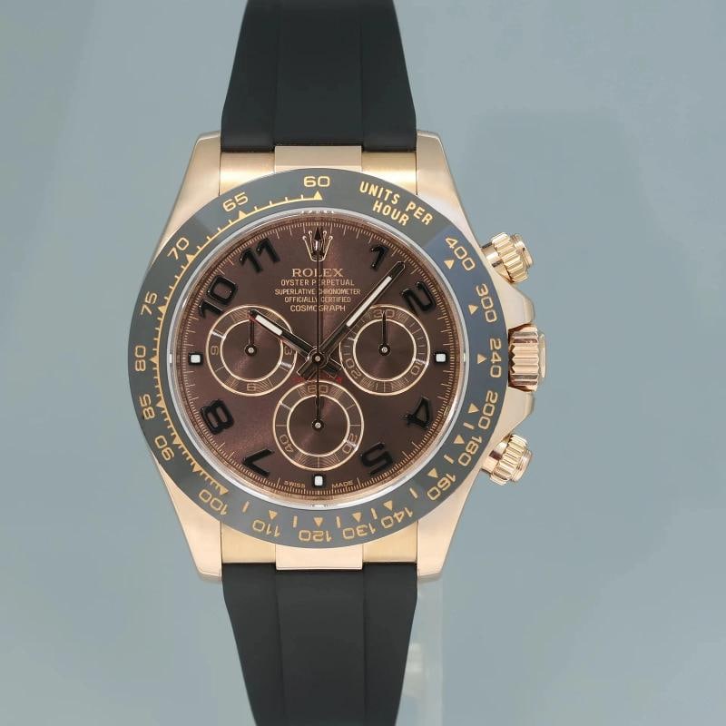 MINT 2014 Rolex Daytona Chocolate Arabic Ceramic 116515 Rose Gold Rubber Watch - 2
