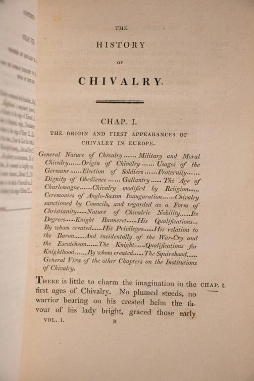 Charles Mills / History of Chivalry or Knighthood and Its Times 1826 - 7