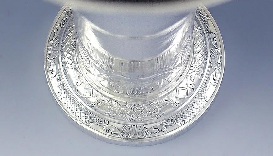 Superb c1900 American Sterling Silver Classical Greco-Roman Motif Trumpet Vase - 7