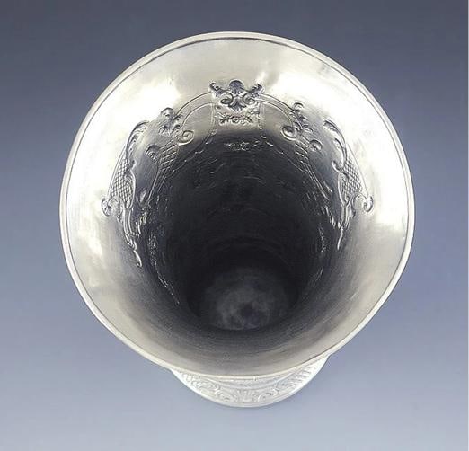 Superb c1900 American Sterling Silver Classical Greco-Roman Motif Trumpet Vase - 8
