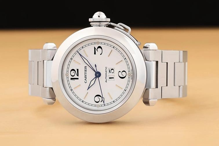 CARTIER UNISEX PASHA C BIG DATE W31044M7 35MM STAINLESS STEEL WATCH - 3