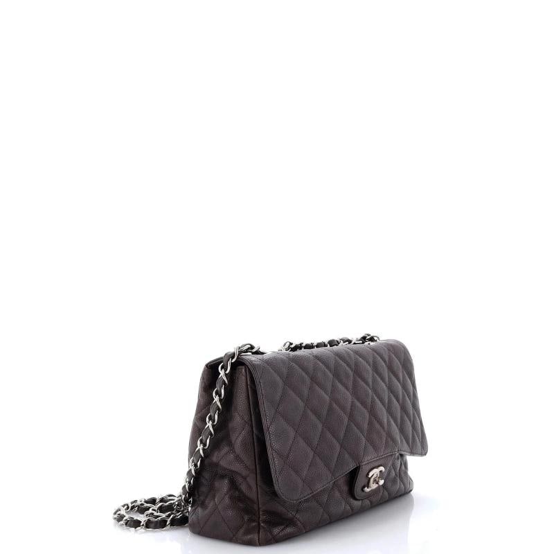 Chanel Classic Single Flap Bag Quilted Caviar Jumbo - 2