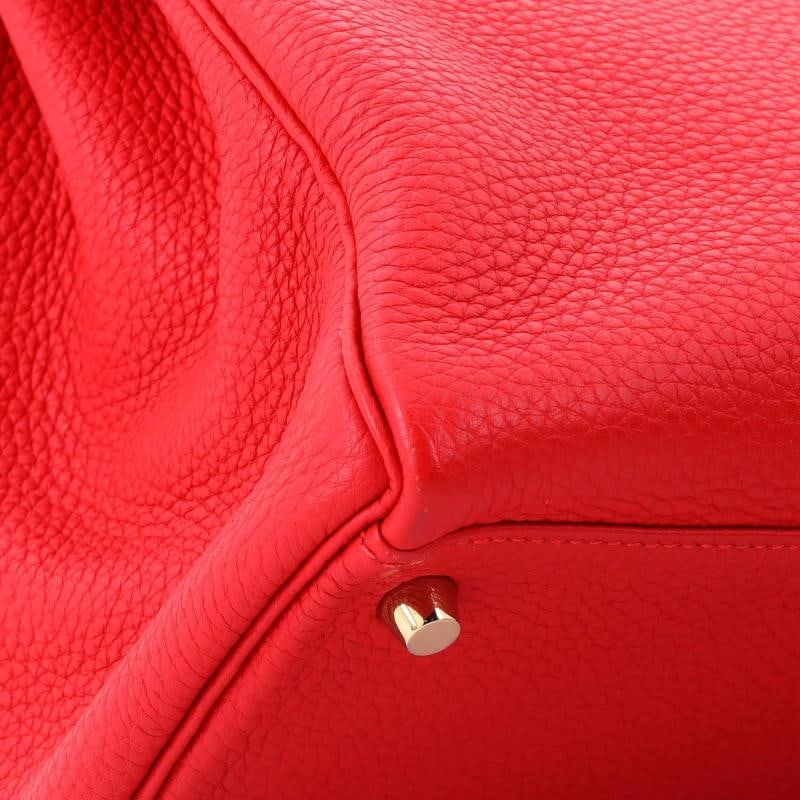 Hermes Kelly Handbag Red Clemence with Gold Hardware 28 - 8