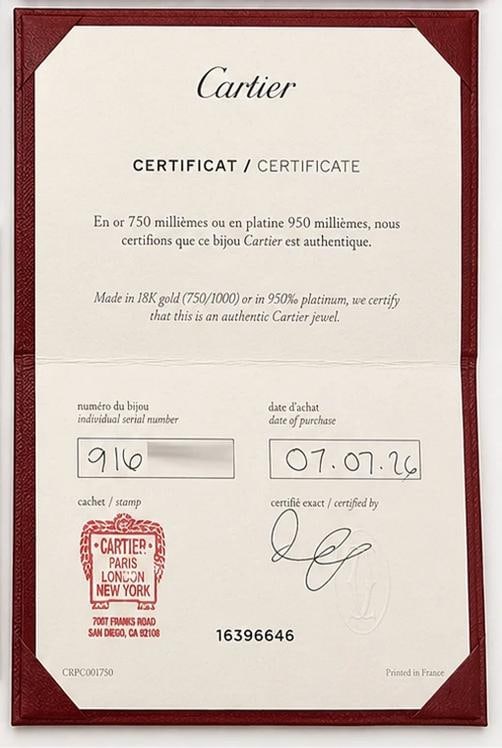 New Cartier LOVE Bracelet Small Model Size 16 18k Yellow Gold Box COA Receipt - 8