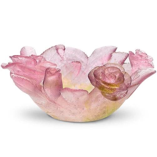 NEW DAUM CRYSTAL ROSES DECORATIVE BOWL PINK #01963 BRAND NIB FRENCH - 2