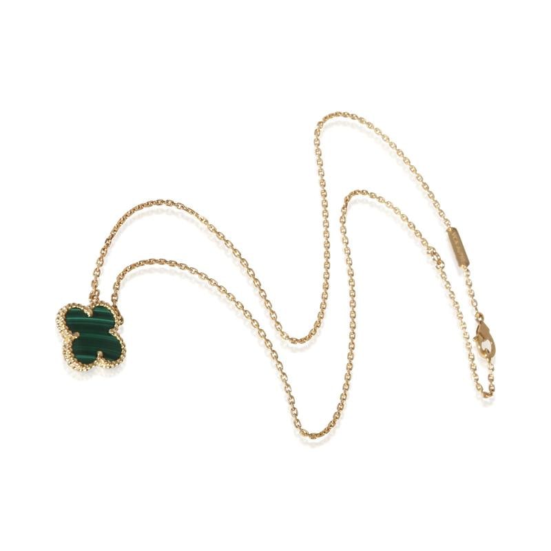 Van Cleef & Arpels Yellow Gold Malachite Vintage Alhambra Pendant - 3