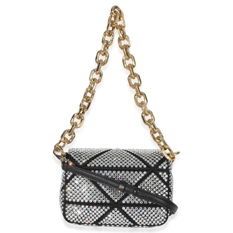 Prada Black Satin Crystal Mini Chain Shoulder Bag - 4