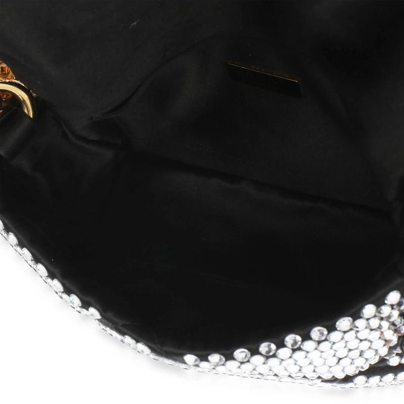Prada Black Satin Crystal Mini Chain Shoulder Bag - 5