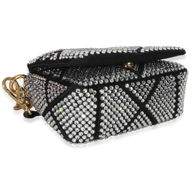 Prada Black Satin Crystal Mini Chain Shoulder Bag - 7