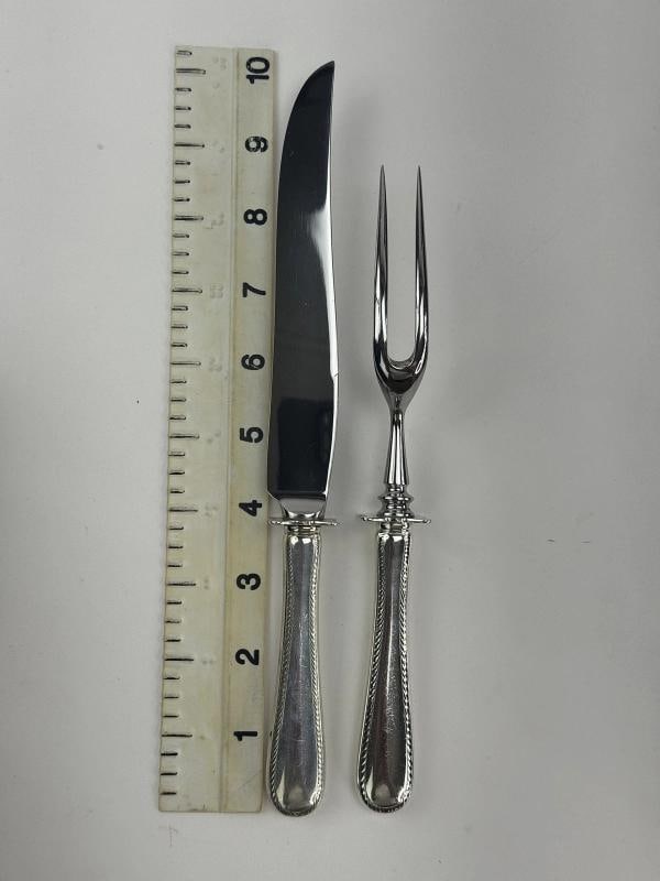 Tuttle Sterling Silver 62pc Feather Edge Flatware Set for 9 Harry Truman Marks - 3