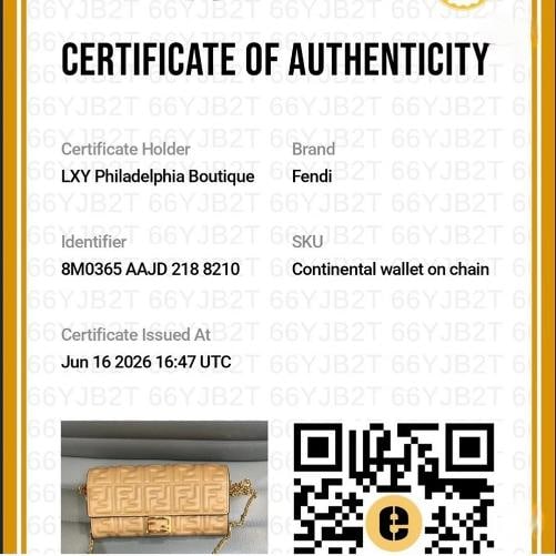 Fendi Continential Wallet on Chain tan leather - 13