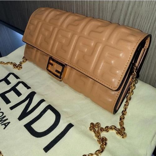 Fendi Continential Wallet on Chain tan leather - 2