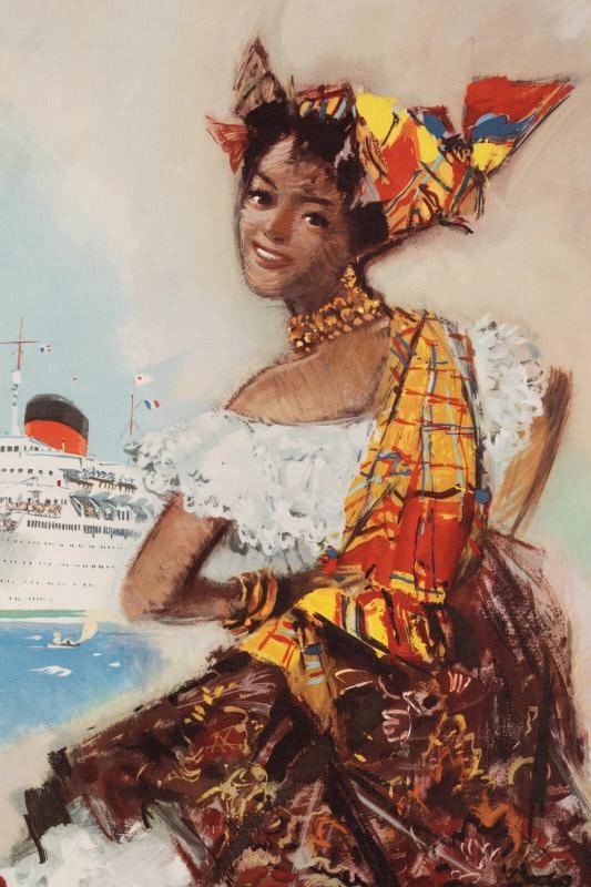 Original Vintage Poster, Brenet, CGT, Antilles, Colombia, Jamaica Venezuela 1955 - 3