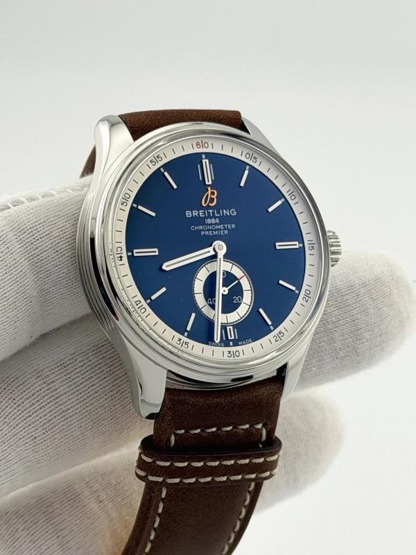 Breitling Premier Automatic A37340 40mm Blue Dial Stainless Steel Box Booklet - 3