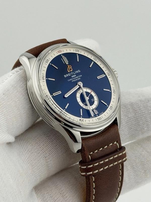 Breitling Premier Automatic A37340 40mm Blue Dial Stainless Steel Box Booklet - 5