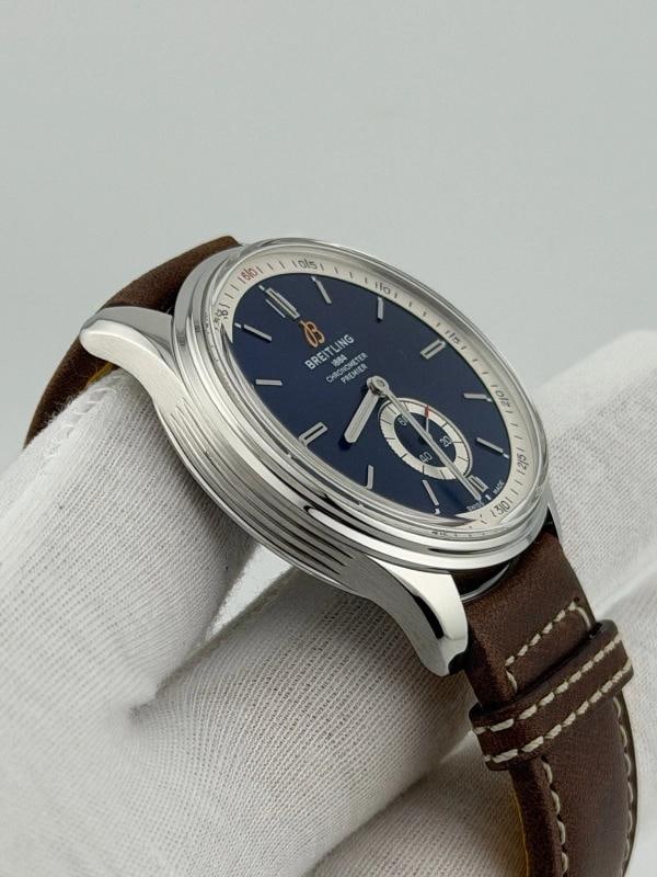 Breitling Premier Automatic A37340 40mm Blue Dial Stainless Steel Box Booklet - 7