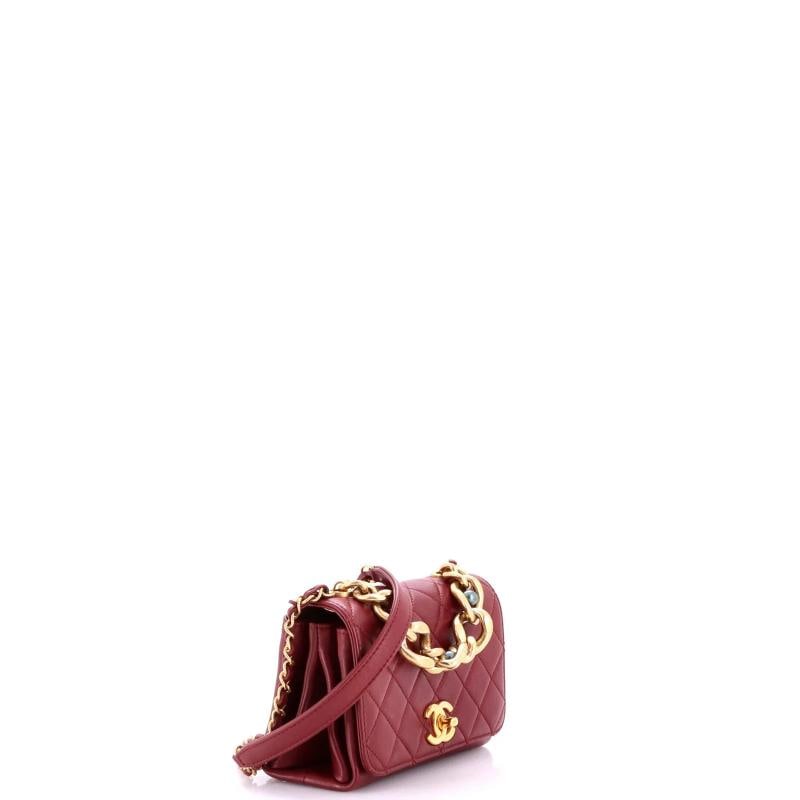 Chanel Pearl Boy Chain Flap Bag Quilted Calfskin Mini - 2
