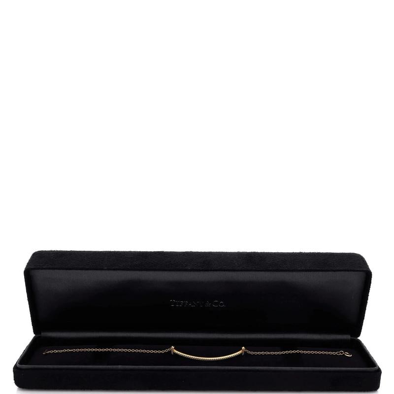 Tiffany & Co. T Smile Chain Bracelet 18K Yellow Gold with Diamonds Medium - 2
