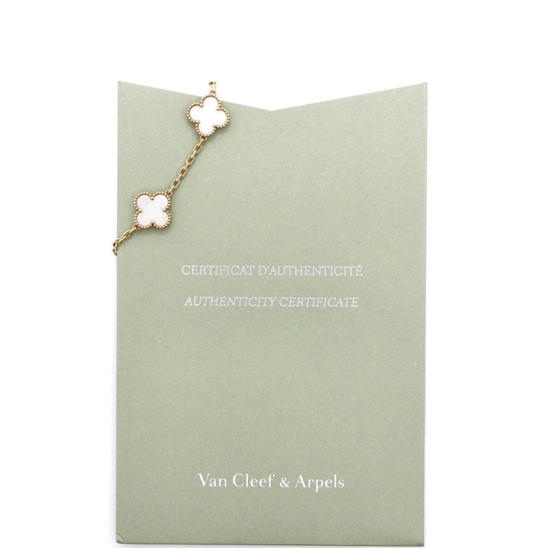 Van Cleef & Arpels Vintage Alhambra 5 Motifs Bracelet 18K Yellow Gold and Mother - 2