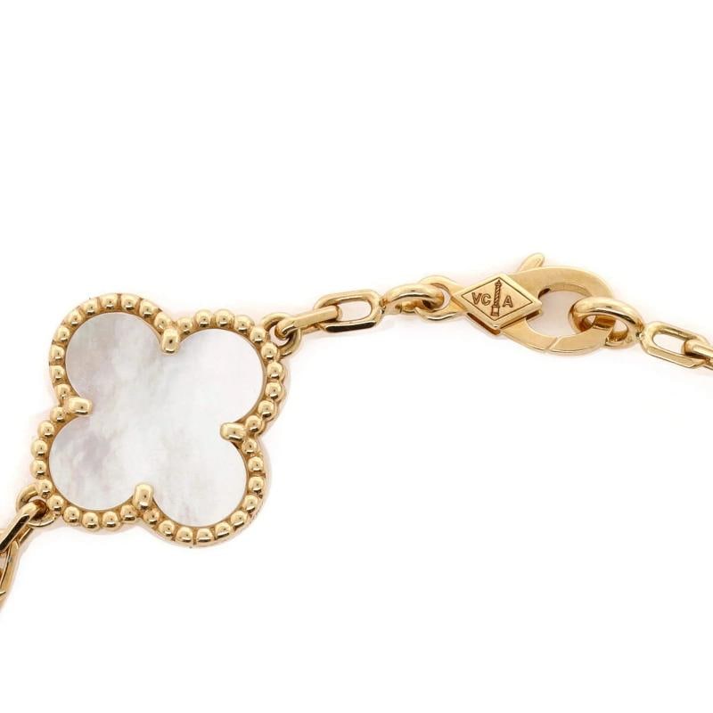 Van Cleef & Arpels Vintage Alhambra 5 Motifs Bracelet 18K Yellow Gold and Mother - 3