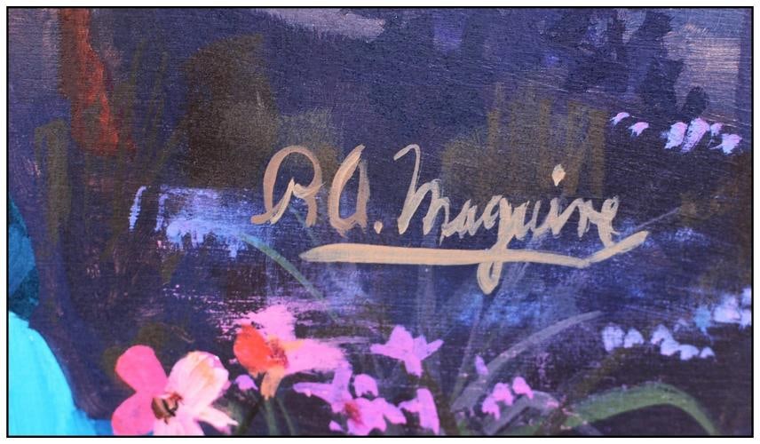 Robert Maguire Original Signed Acrylic Painting On Canvas Portrait Framed Art - 4