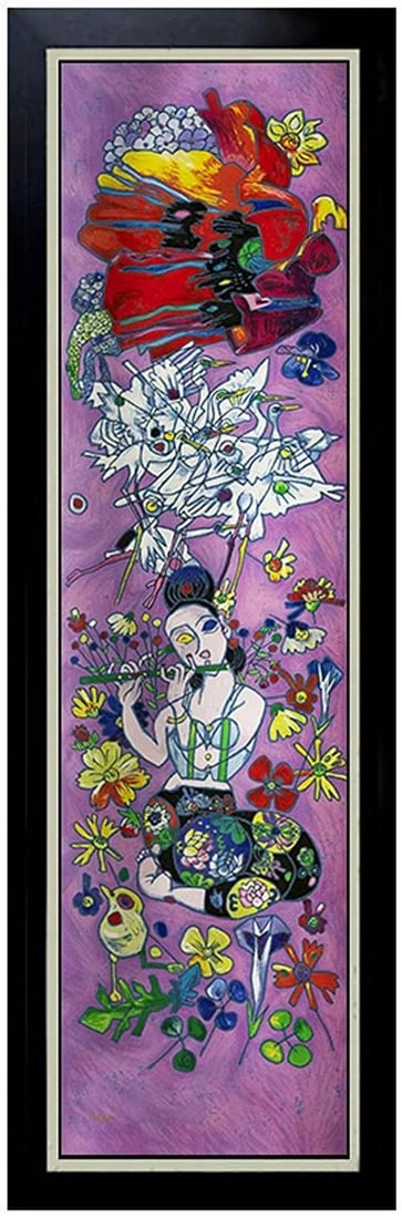 JIANG TieFENG Original Signed 4 SERIGRAPH on CANVAS ART Painting FRAMED Tie Feng - 3
