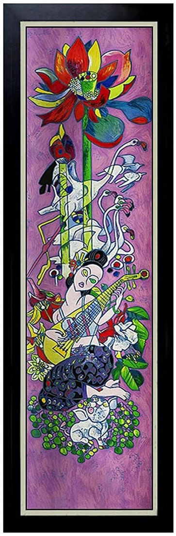 JIANG TieFENG Original Signed 4 SERIGRAPH on CANVAS ART Painting FRAMED Tie Feng - 5