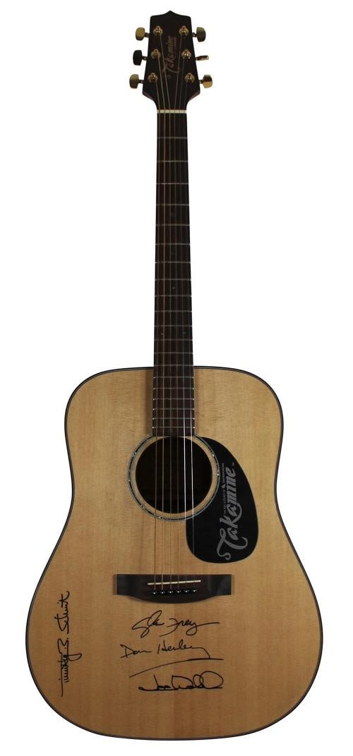 The Eagles (4) Henley, Frey, Walsh & Schmit Signed Takamine Acoustic Guitar JSA - 3
