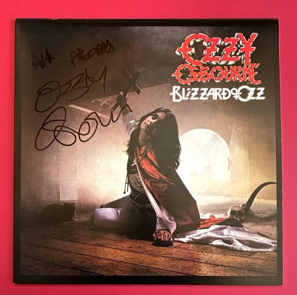 OZZY OSBOURNE Signed BLIZZARD OF OZ Inscription Vinyl LP Record PSA COA SABBATH - 2