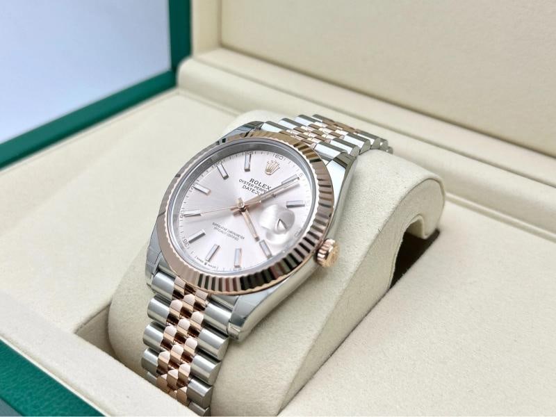 2025 Rolex Datejust 41 126331 Sundust 18K Rose Gold Steel Box Paper Stickers - 4