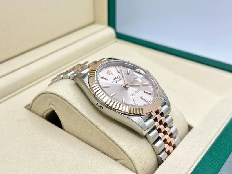 2025 Rolex Datejust 41 126331 Sundust 18K Rose Gold Steel Box Paper Stickers - 5