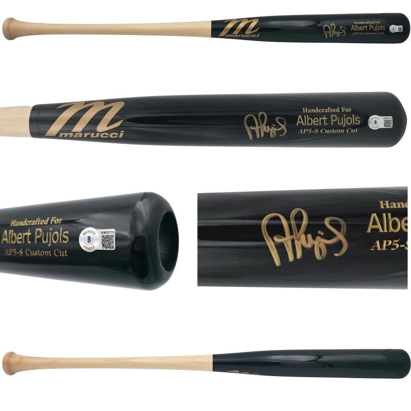 Albert Pujols Auto Black Marucci Player Model Baseball Bat Cardinals BAS: Player: Albert Pujols,Team: St. Louis Cardinals,Sport: Baseball-MLB,Product: Bat,Signed: Yes,Autograph Authentication: Beckett Authentication Services (BAS),Original/Reprint: Original,Country of