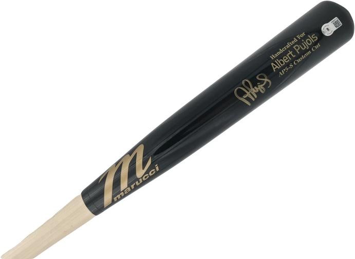 Albert Pujols Auto Black Marucci Player Model Baseball Bat Cardinals BAS - 2