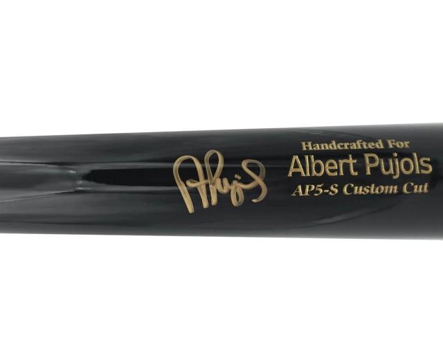 Albert Pujols Auto Black Marucci Player Model Baseball Bat Cardinals BAS - 3