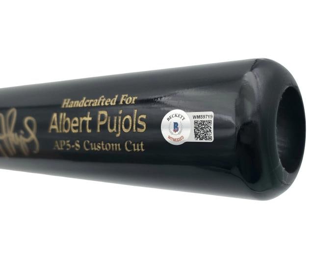 Albert Pujols Auto Black Marucci Player Model Baseball Bat Cardinals BAS - 4