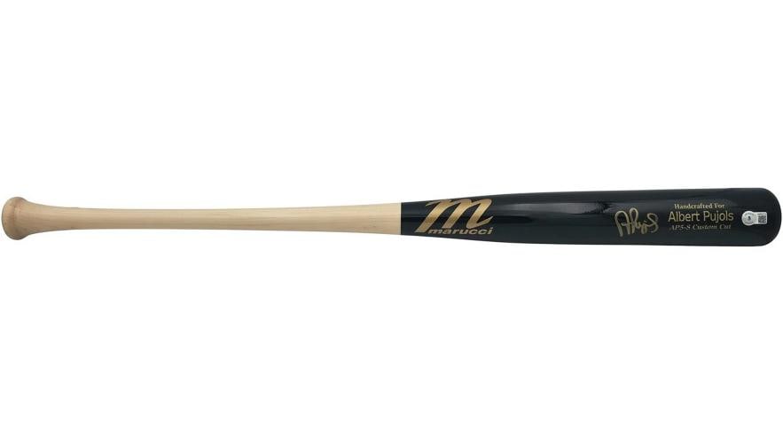 Albert Pujols Auto Black Marucci Player Model Baseball Bat Cardinals BAS - 6