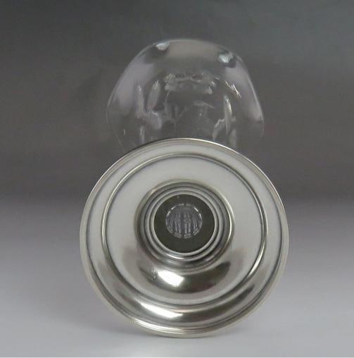 Antique c1900 Mauser Sterling Silver & American Brilliant Cut Glass Vase - 8